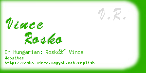 vince rosko business card